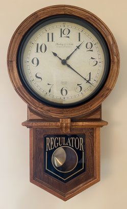 Sterling And Noble Clock Company Regulator Pendulum Wall Clock