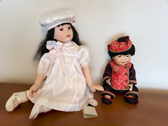 Beautiful Vintage Palmary Collection Porcelain Doll And Sonia Messer Porcelain Doll