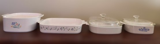 Beautiful Vintage Corning Wear Bakeware - Lot Of 4 Dishes