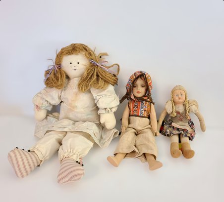 Assortment Of Antique Dolls - Lot Of 3