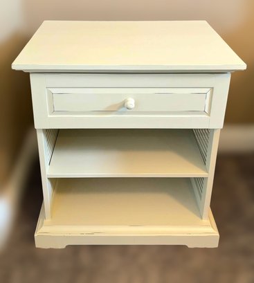 Pier 1 Imports White Distressed Single Drawer Nightstand