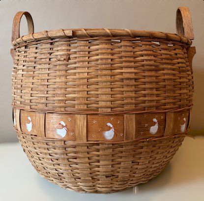 Vintage Hand Painted Goose Basket