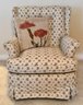 Beautiful Cream Accent Sofa Chair W/ Floral Design