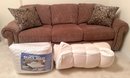 Nutmeg In Color Pull Out Sofa Couch W/ Pillow Top And Memory Foam Mattress Pad