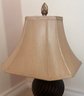 Stunning Texturized Sphere Lamp Base With Abstract Tan Lamp Shade