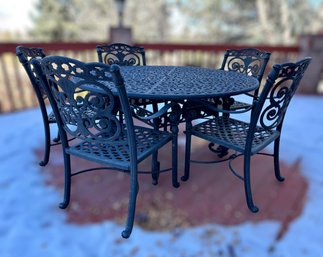 Stunning Decorative Large Wrought Aluminum Table Set W/ Receipts