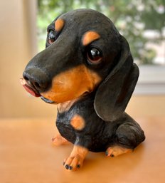 Adorable Dachshund Resin Statue
