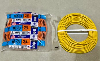 25 Ft. 10/3 Solid Romex SIMpull CU NM-B W/G Wire And Yellow Electric Wire