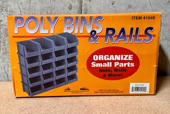 Unopened Poly Bins And Rails Small Parts Organizer