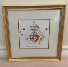 Pretty Teapot Art Prints In Gold Frames