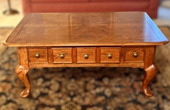 Stunning Solid Wood Coffee Table W/ Accent Drawers