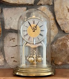 Vintage Brass In Color Mantle Clock