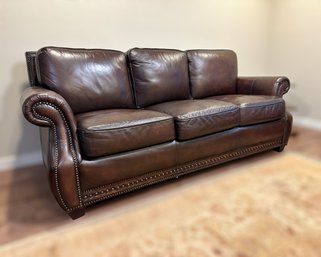 Luxurious Leather Couch W/ Metal Finishing