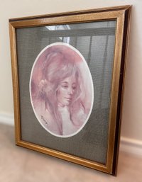 Beautiful Vintage Woman Profile Bora Framed Print