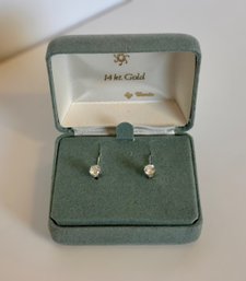 14k White Gold Cubic Zirconia Accent Earrings