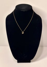 Stylish 10k Gold Necklace W/ Heart Pendent With Small Diamond