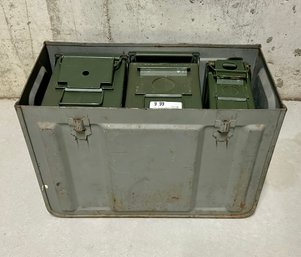 Vintage Steel Metal Ammo Cases - Set Of 3
