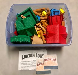 Great Container Of Wood Lincoln Logs