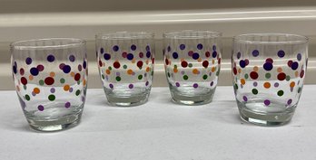 Pampered Chef Dots Small Beverage Glasses - Lot Of 4