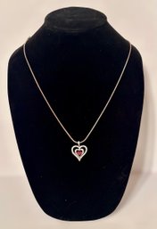 Beautiful Rhinestone Heart Shaped 925 Necklace