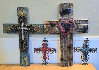 Beautiful Lot Of Decorative Crosses . Lot Of 4