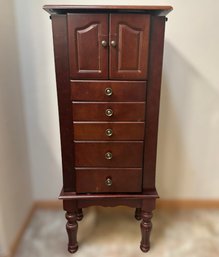 Powell 5 Drawer Jewelry Armoire W/ Cabinet & Vanity Mirror