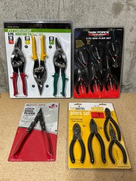 New Misc Pliers And Tin Snip Sets - Lot Of 4