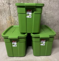 Rubbermaid Roughneck 18 Gallon Totes W/ Lids - Set Of 3