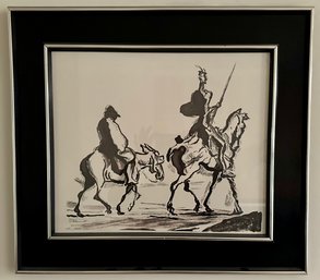 Beautifully Framed Don Quixote And Sancho Panza By Honore Daumier Lithograph