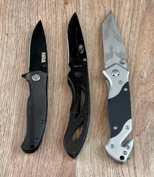 NRA, Northwest Trail, And Herbertz Folding Knives - Set Of 3
