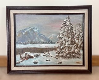 Hand Painted Original Mountain Scenic Artwork By Katia