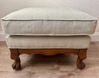 Wooden Upholstered Ottoman 1/2