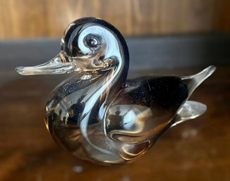 Beautiful Brown Murano Style Glass Duck