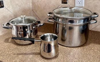 Stainless Steel Oneida, Kinox, And Multipot Cookware - Set Of 3