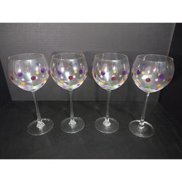 Pampered Chef Dots Stemware - Set Of 4