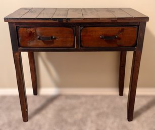 Rustic Wood Entry Table W/ Drawers