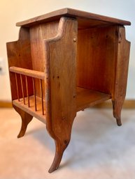 Beautiful Uniquely Crafted Vintage Side Table W/ Book Racks