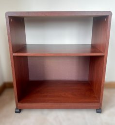 Oak Laminate Rolling 2 Tier Shelf