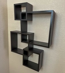 Modern Interlocking Floating Cube Shelf