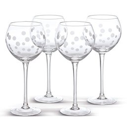 Pampered Chef Frosted Dots Stemware - Lot Of 4