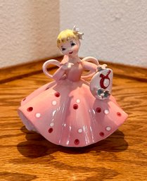 Cute Blonde Hair Porcelain Girl W/ Pink Dress