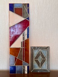 Beautiful Vintage Stained Glass Panels - Set Of 2