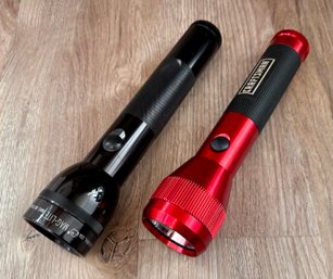 Black Flashlight And Red Craftsman Flashlight