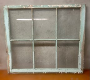 Antique Window Cabinet W/ Sky Blue Paint