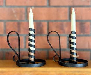 Unique Spiral Candle Stick Holders W/ Candles