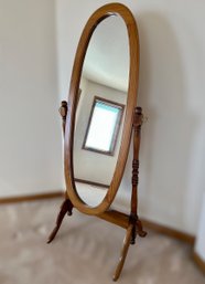 Vintage Traditional Queen Anne Style Floor Mirror