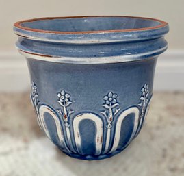 Beautiful Powder Blue Floral Ceramic Planter