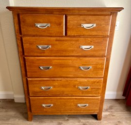 Beautiful Wooden Dresser W/ Metal Finishings 2/2