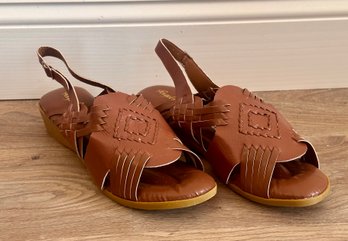 Cognac Angel Steps Sandals Size Womans 9.5w