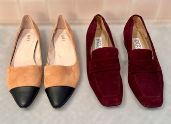 Unworn Tan And Black J. Jill Flats And Burgundy Saks Fifth Loafers - Size 9